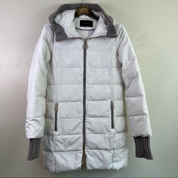 Tahari Jackets & Blazers - Tahari Bryce White Down Filled Puffer Jacket Longline Size Small